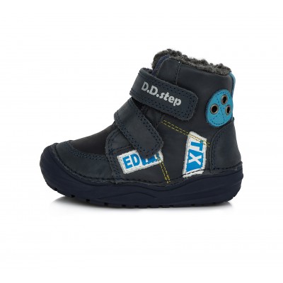 D.D. step chlapčenská detská celokožená zimná obuv W071-357B Navy
